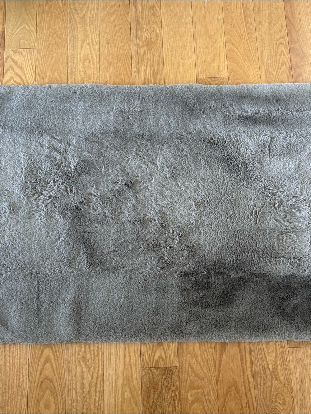 Silhouette Home Gray Faux Rabbit Fur Rug